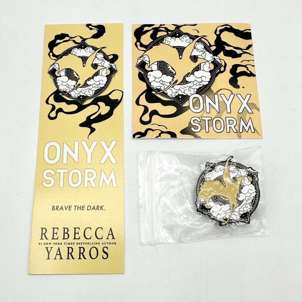 Onyx Storm Exclusive Release Party Andarna Pin Sticker Bookmark Fourth Wing